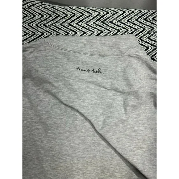 Travis Mathew Quarter Zip Striped Performance Pullover Gray Black Red L - Picture 6 of 6